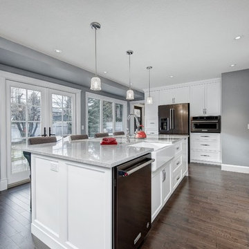 Open plan kitchen area.