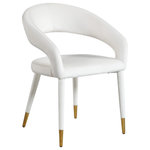 Meridian Furniture - Destiny Dining Chair, Cream, Velvet - Elegant and eye-catching, the stunning Cream Velvet Destiny Dining Chair from Meridian Furniture is the perfect addition to any space.