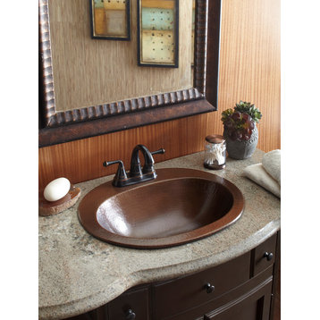 Seville 20" Drop-In Bathroom Sink in Aged Copper