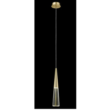 Encino 1 Light Pendant, Brushed Brass