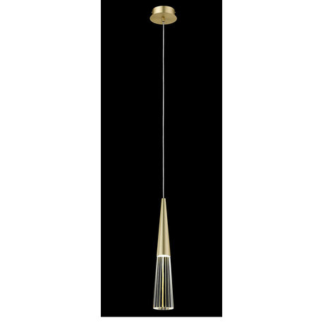 Encino 1 Light Pendant, Brushed Brass