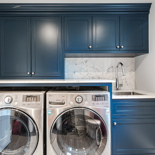 75 Most Popular Traditional Laundry Room with Blue Cabinets Design ...