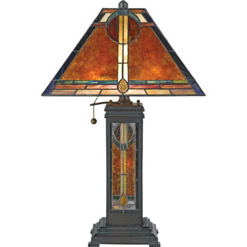 Quoizel NX615TVA San Gabriel 2 Light Table Lamp in Valiant Bronze