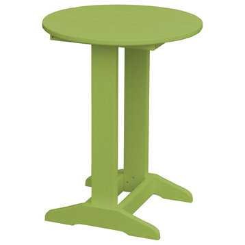 Poly Lumber Balcony Side Table, Tropical Lime, Round