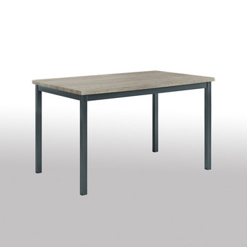 Rectangular Dining Table, Gray and Black Finish