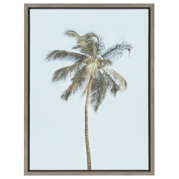 Sylvie Coconut Palm Tree Framed Canvas by The Creative Bunch Studio, Gray 18x24