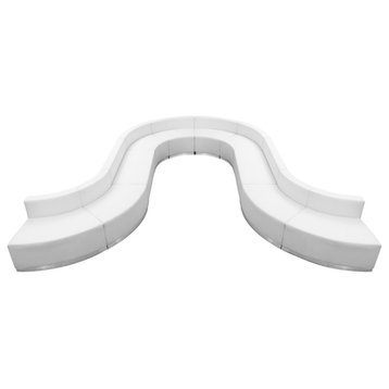 Hercules Alon Series Melrose White Leather Reception Configuration, 10-Piece Set