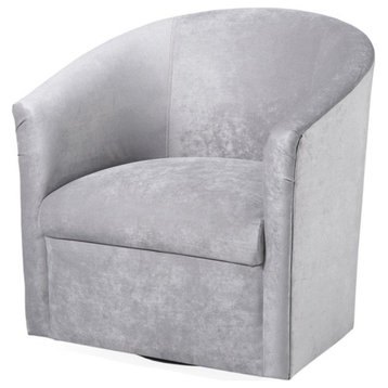 Comfort Pointe Elizabeth Silver Gray Microfiber Swivel Accent Chair