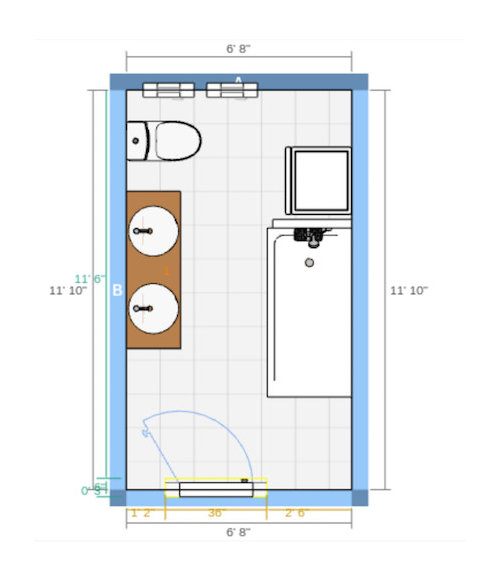 Hallway bath layout, please help