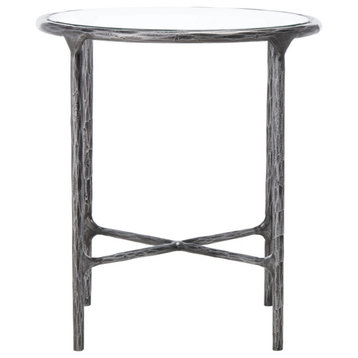 Safavieh Couture Jessa Forged Metal Round End Table, Silver