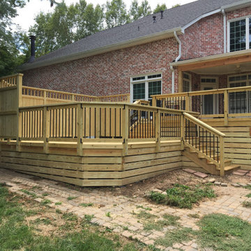 Pressure treated decks with Deckorator aluminum pickets
