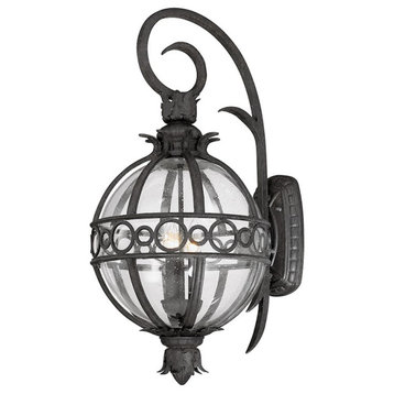 Troy Lighting Campanile 3-Light Wall Sconce, Iron/Clear Seeded, B5003-FRN