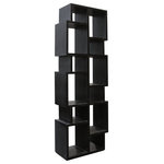 StyleCraft - Warrington Bookcase Black Finish On Hardwood - The Harp and Finial Warrington Bookcase takes a mid-century classic design and lends a smart contemporary style that supercharges your style. An interior designer's favorite, this hardwood piece features 12 open compartments to display books, ceramics, and other accents effortlessly. It's an understated and minimal way to lend personality to home offices, living rooms, and more.