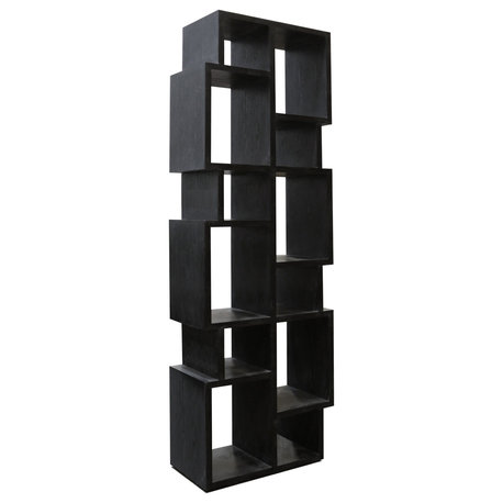 Warrington Bookcase Black Finish On Hardwood