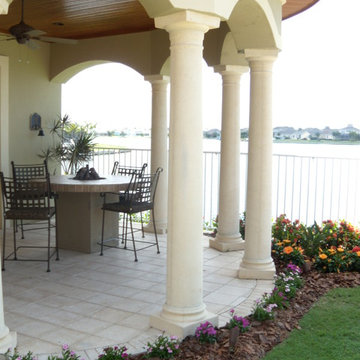 Apollo Beach Contemporary Pool & Spa w/ Traditional Pavilion & Landscape
