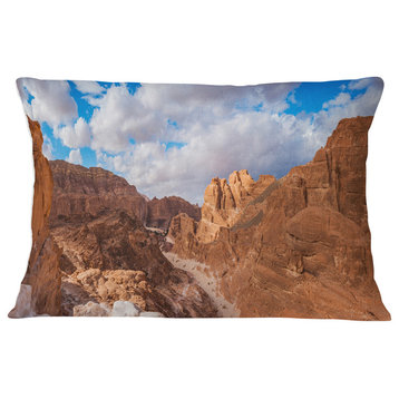 White Canyon at South Sinai Egypt Landscape Printed Throw Pillow, 12"x20"