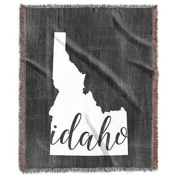 "Home State Typography, Idaho" Woven Blanket 60"x80"