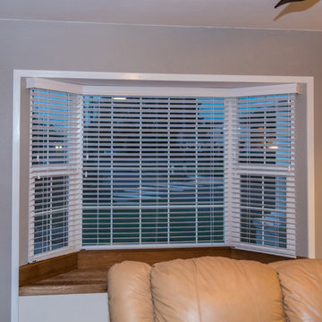 Wood Blinds in Bay Window