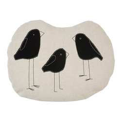 k studio - Birds Pillow, Natural - Decorative Pillows