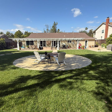 Fire Pit Patio Connected with Concrete Walkway | Functional Backyard Design CA