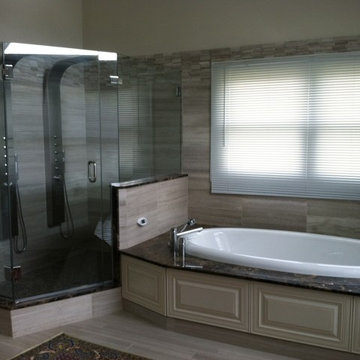 Athen's Silver marble with Dark Emperador stone top