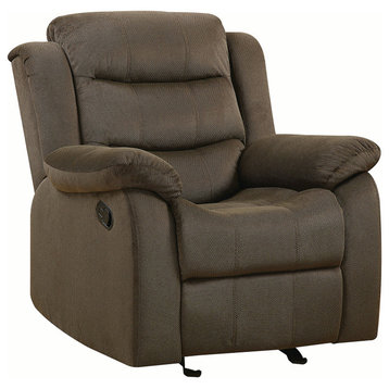 Fabric Upholstered Reclining Recliner, Olive Brown