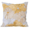 Ivory Throw Pillow Covers 16"x16" Silk, Dandelion
