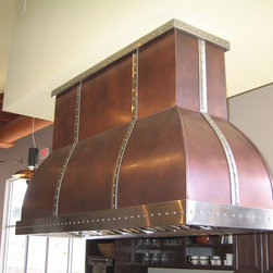 Rustic copper and antique brass island range hood - Range Hoods And Vents
