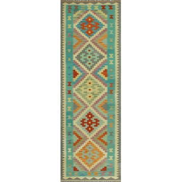 Sangat Kilim Dreik Gold/Green Runner, 2'9x8'3