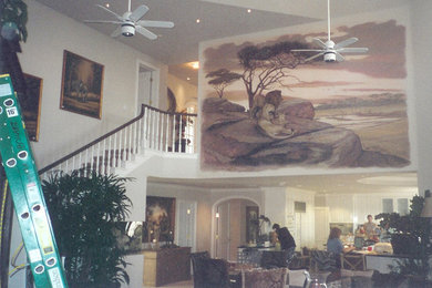 Inspiration for a transitional family room remodel in Orange County