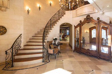 Example of a large classic foyer design in Santa Barbara