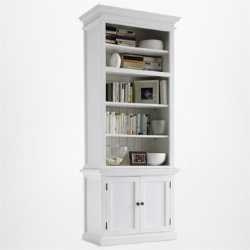 Home Square 2 Doors Bookcase in Pure White Finish - Set of 2