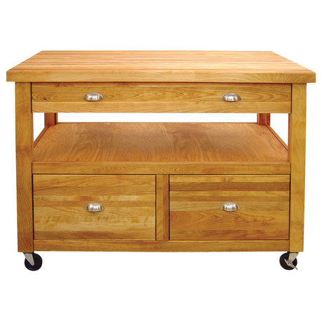 Catskill Grand Americana Butcher Block Island Workcenter in Natural