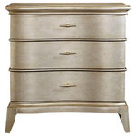 A.R.T. Furniture - A.R.T. Home Furnishings Starlite Nightstand - The glamorous little three-drawer Starlite Nightstand sits on tapered legs and is finished with silver Bezel paint that has been glazed and gently aged for a soft sheen.