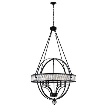 CWI LIGHTING 9957P30-6-101 6 Light Chandelier with Black finish