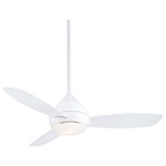 Minka Aire - Minka Aire F476L-WH Concept I - Ceiling Fan with Light Kit in Traditional Style - Shade Included: TRUE  Rod LengtConcept I Ceiling Fa White White Blade Wh *UL: Suitable for wet locations Energy Star Qualified: n/a ADA Certified: n/a  *Number of Lights: 1-*Wattage:15w LED bulb(s) *Bulb Included:Yes *Bulb Type:LED *Finish Type:White
