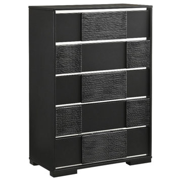 Coaster Blacktoft 5-drawer Contemporary Wood Chest in Black Finish