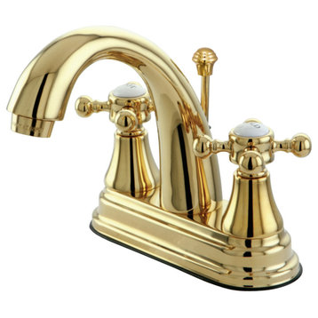 Kingston Brass 6" Double Metal Cross Handle Bathroom Faucet, KS7612BX