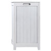 Oceanstar Bowed Front Wood Laundry Hamper With Interior Bag, White