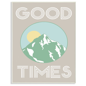 'Good Times Mountain Green', Wall Plaque, 10"x0.5"x15"