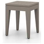 Four Hands - Sherwood Outdoor End Table, Weatherd Grey - Solid FSC-certified wood forms a clean frame in an invitingly neutral hue. Cover or store indoors during inclement weather and when not in use.