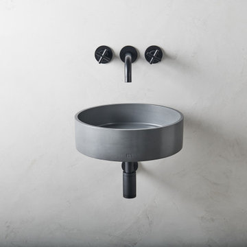Odet LG Affix concrete wall-hung sink in Charcoal
