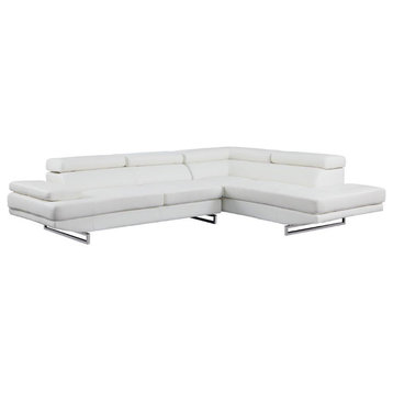 Brooklyn Right Arm Facing Leather Air Sectional, White