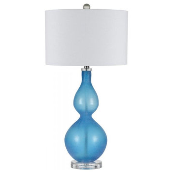Ocean Blue 1-Light Pedestal Base Table Lamp