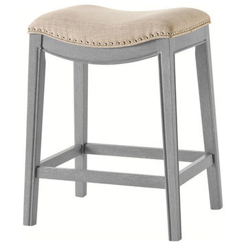 Home Square 25.5" Counter Stool in Cream/Ash Gray - Set of 3