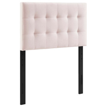 Lily Biscuit Tufted Twin Performance Velvet Headboard Pink