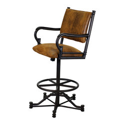 Anthony Tilt Swivel Bar Stool in Lava Text/Mayflower Cocoa - Bar Stools And Counter Stools