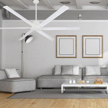 72 inch Titan II Pure White Ceiling Fan with Extruded Aluminum Blades by TroposA