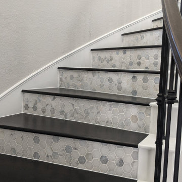 Curved Stairs With Wood And Tile