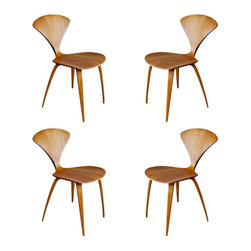 Plycraft Sculptural Dining Chairs by Norman Cherner, Set of Four - Furniture